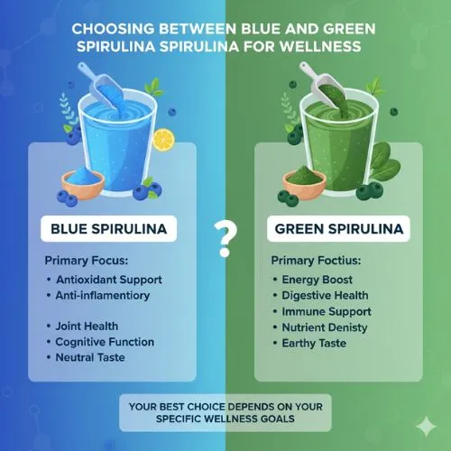 Choosing Between Blue and Green Spirulina for Wellness Choosing Between Blue and Green Spirulina for Wellness