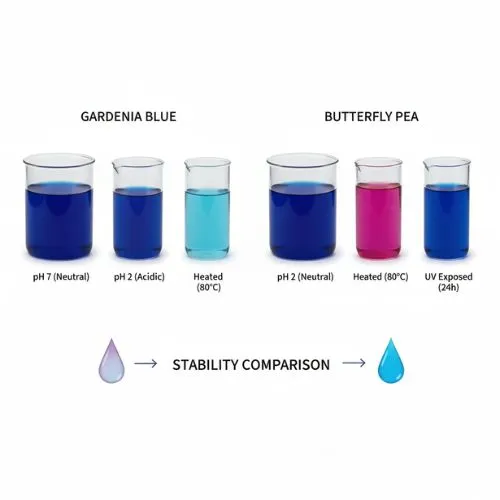 Gardenia blue vs butterfly pea stability comparison Gardenia blue vs butterfly pea stability comparison