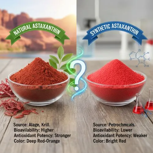 Natural vs synthetic astaxanthin powder effects Natural vs synthetic astaxanthin powder effects