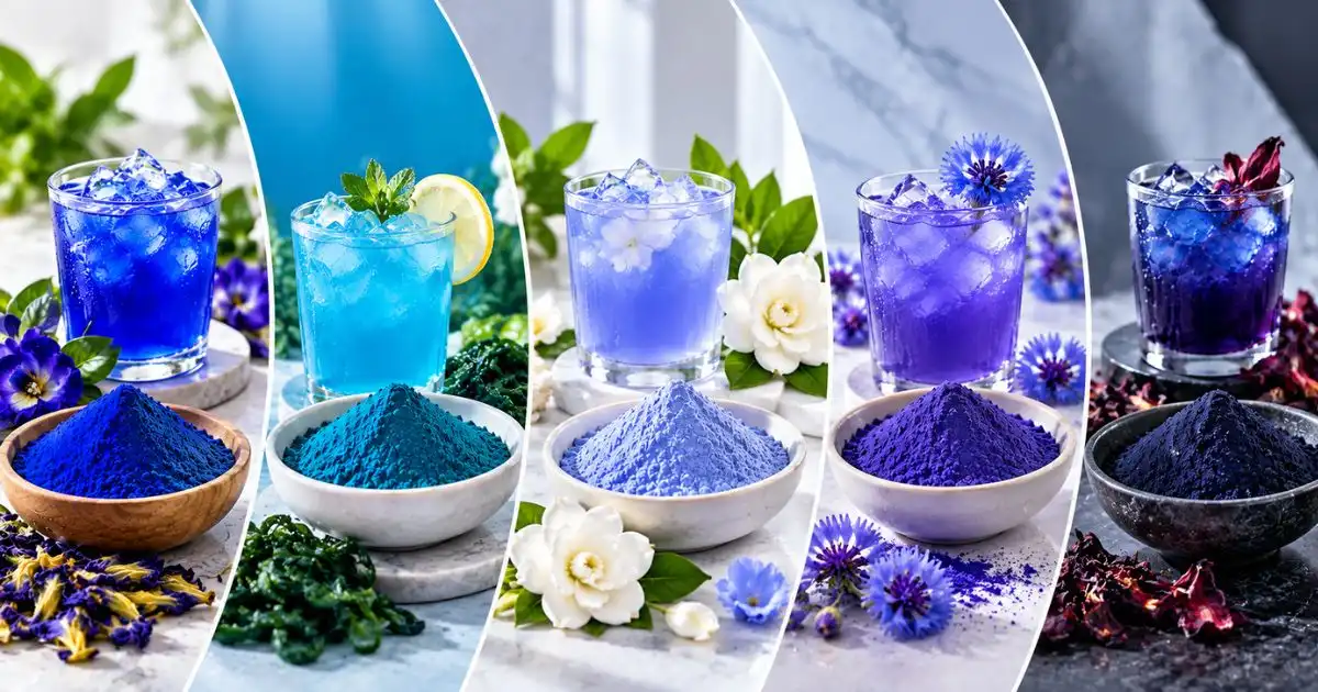 Blue Floral and Natural Colorants in Drinks
