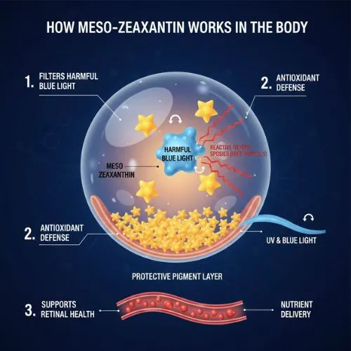 How Meso-Zeaxanthin Works in the Body How Meso-Zeaxanthin Works in the Body