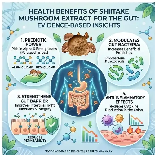 Health Benefits of Shiitake Mushroom Extract for the Gut Evidence-Based Insights