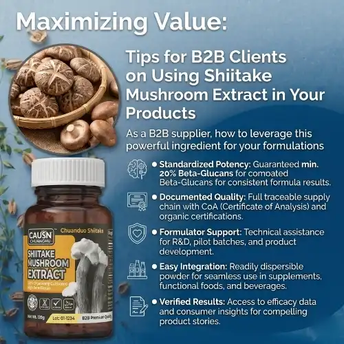Shiitake Mushroom Extract in Your Products