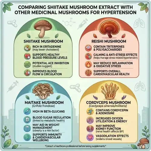 Comparing Shiitake Mushroom Extract with Other Medicinal Mushrooms for Hypertension