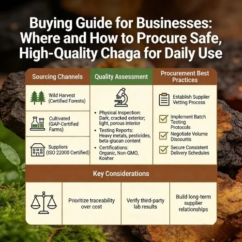Buying Guide for Businesses Where and How to Procure Safe, High-Quality Chaga for Daily Use