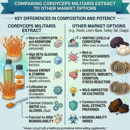 Comparing Cordyceps Militaris Extract to Other Market Options