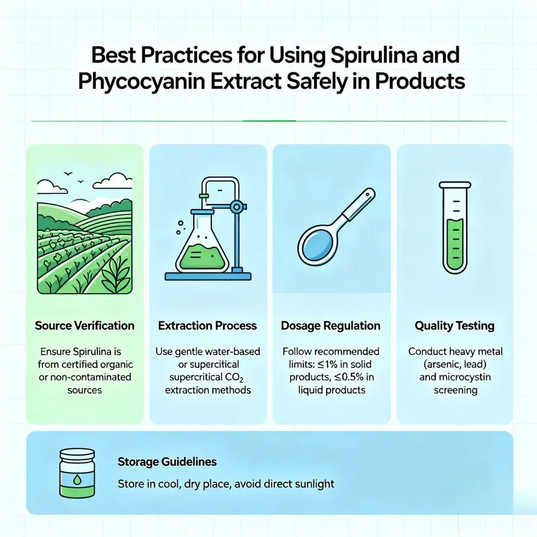 Best Practices for Using Spirulina and Phycocyanin Extract Safely in Products Best Practices for Using Spirulina and Phycocyanin Extract Safely in Products