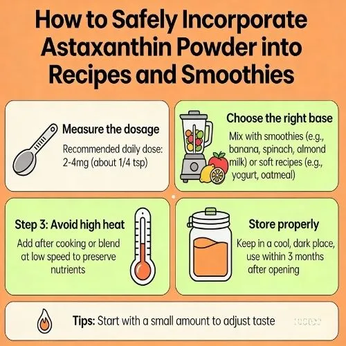How to Safely Incorporate Astaxanthin Powder into Recipes and Smoothies How to Safely Incorporate Astaxanthin Powder into Recipes and Smoothies