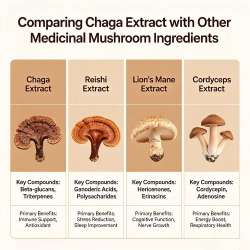 Comparing Chaga Extract with Other Medicinal Mushroom Ingredients