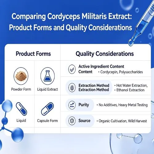 Comparing Cordyceps Militaris Extract Product Forms and Quality Considerations