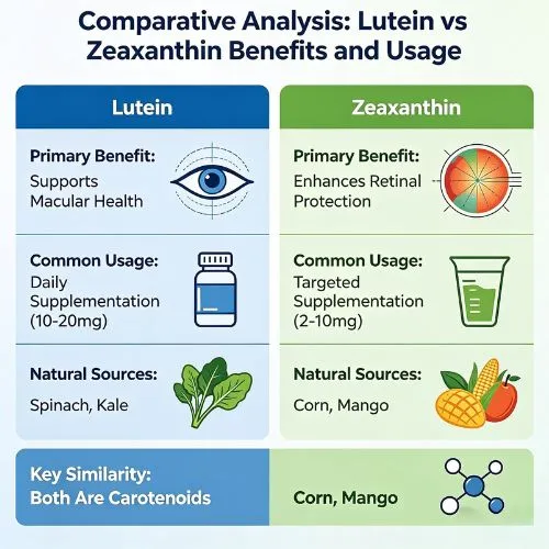 Comparative Analysis Lutein vs Zeaxanthin Benefits and Usage Comparative Analysis Lutein vs Zeaxanthin Benefits and Usage