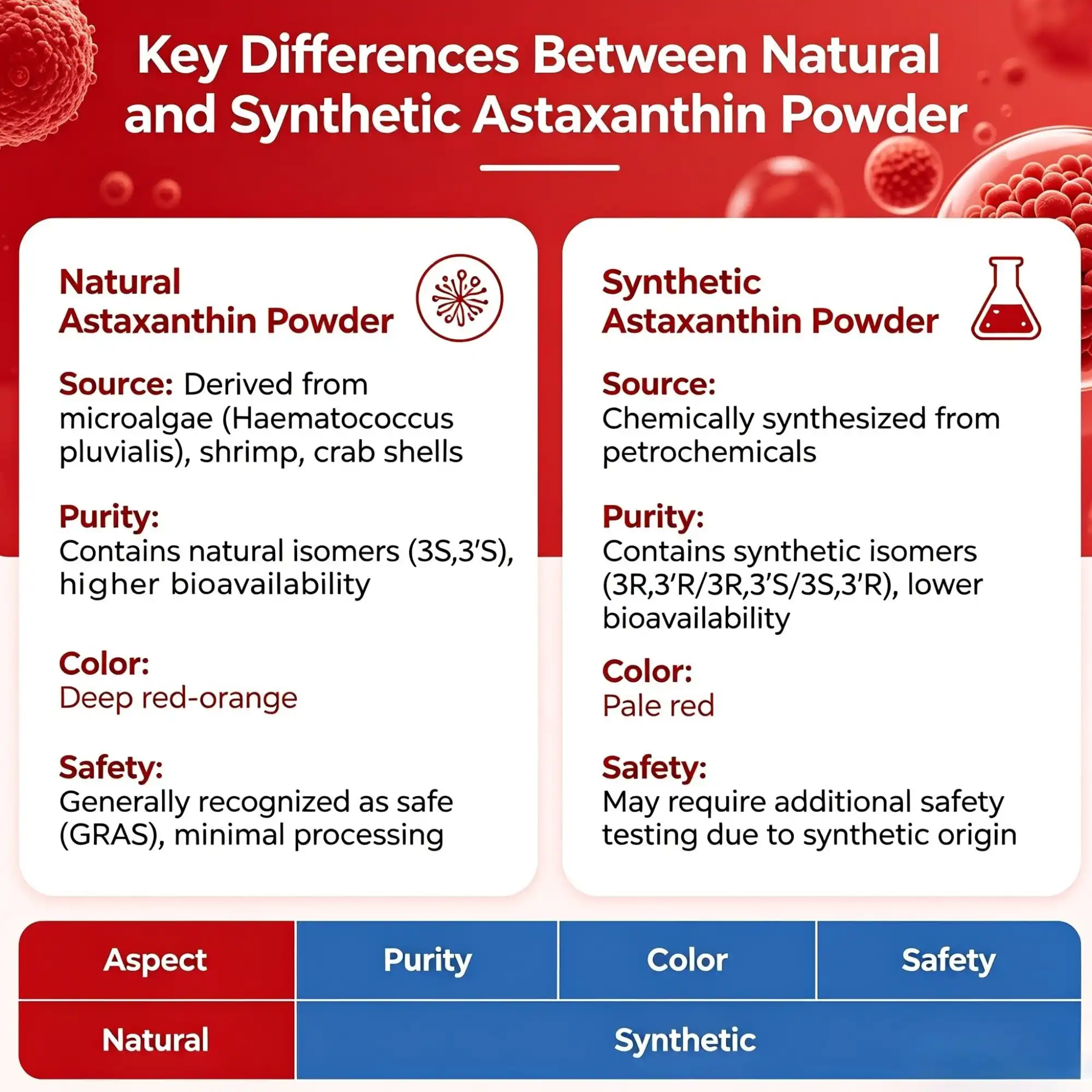 Key Differences Between Natural and Synthetic Astaxanthin Powder (500 x 500 mm)