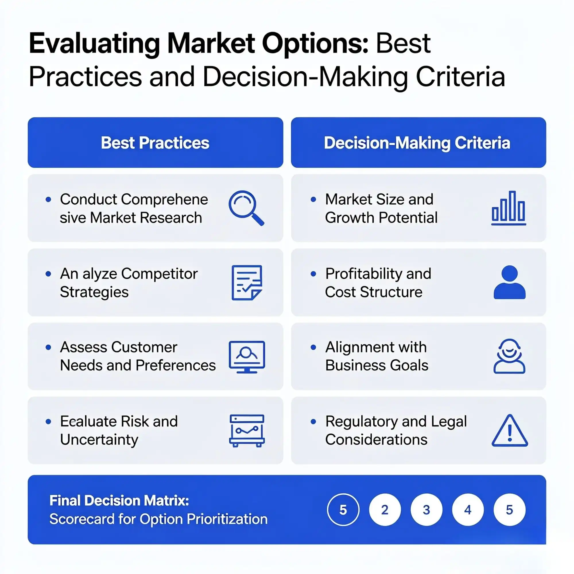 Evaluating Market Options Best Practices and Decision-Making Criteria