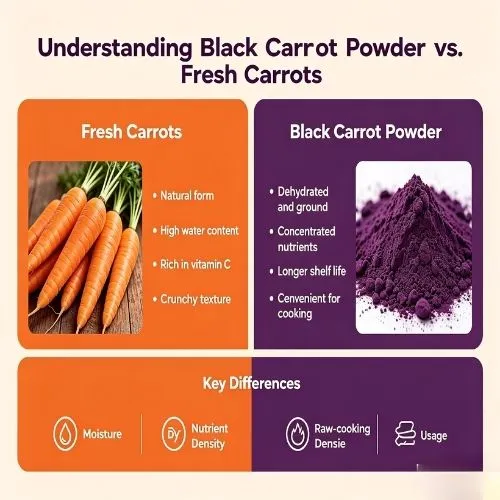 Understanding Black Carrot Powder vs. Fresh Carrots Understanding Black Carrot Powder vs. Fresh Carrots