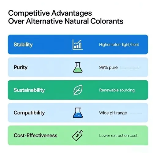 Competitive Advantages Over Alternative Natural Colorants Competitive Advantages Over Alternative Natural Colorants