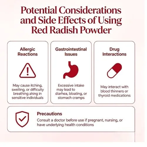 Potential Considerations and Side Effects of Using Red Radish Powder