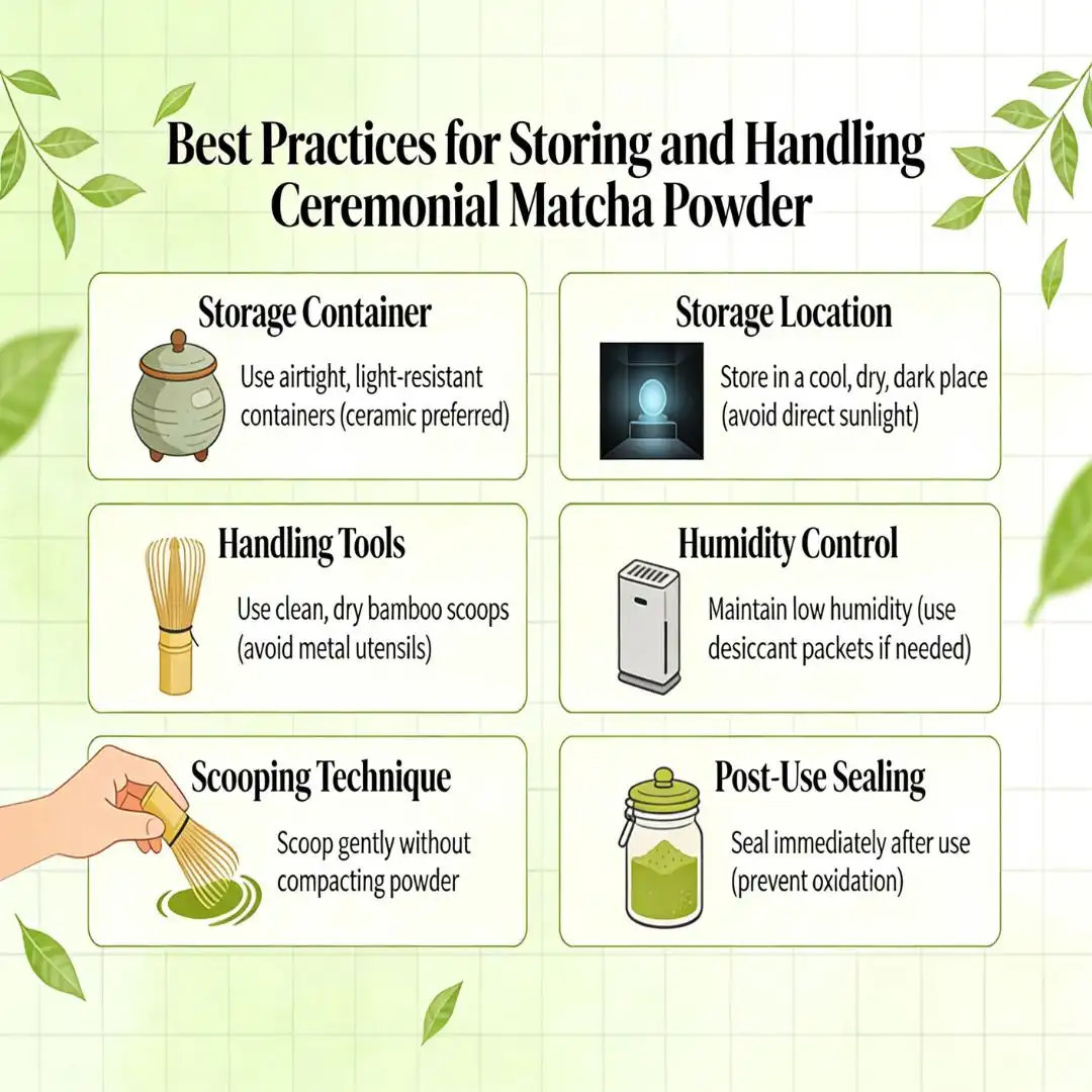 Best Practices for Storing and Handling Ceremonial Matcha Powder Best Practices for Storing and Handling Ceremonial Matcha Powder