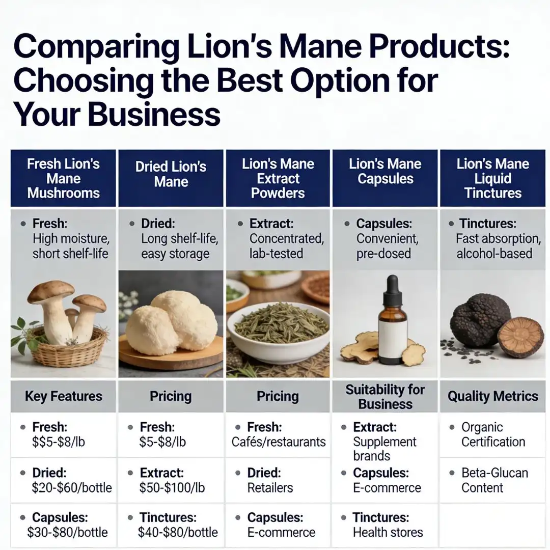 Comparing Lion's Mane Products Choosing the Best Option for Your Business Comparing Lion's Mane Products Choosing the Best Option for Your Business