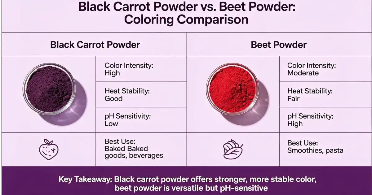 black carrot coloring comparison