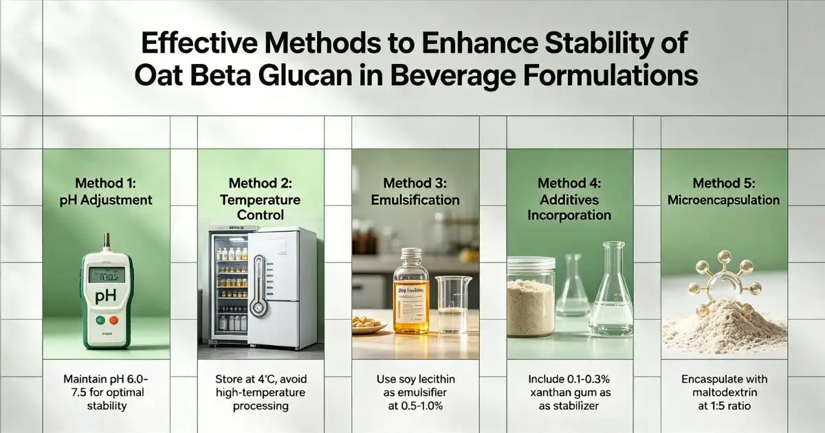 Effective Methods to Enhance Stability of Oat Beta Glucan in Beverage Formulations