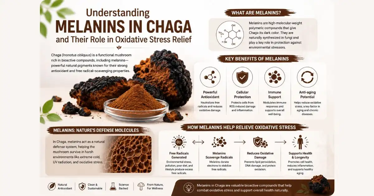 Understanding Melanins in Chaga and Their Role in Oxidative Stress Relief
