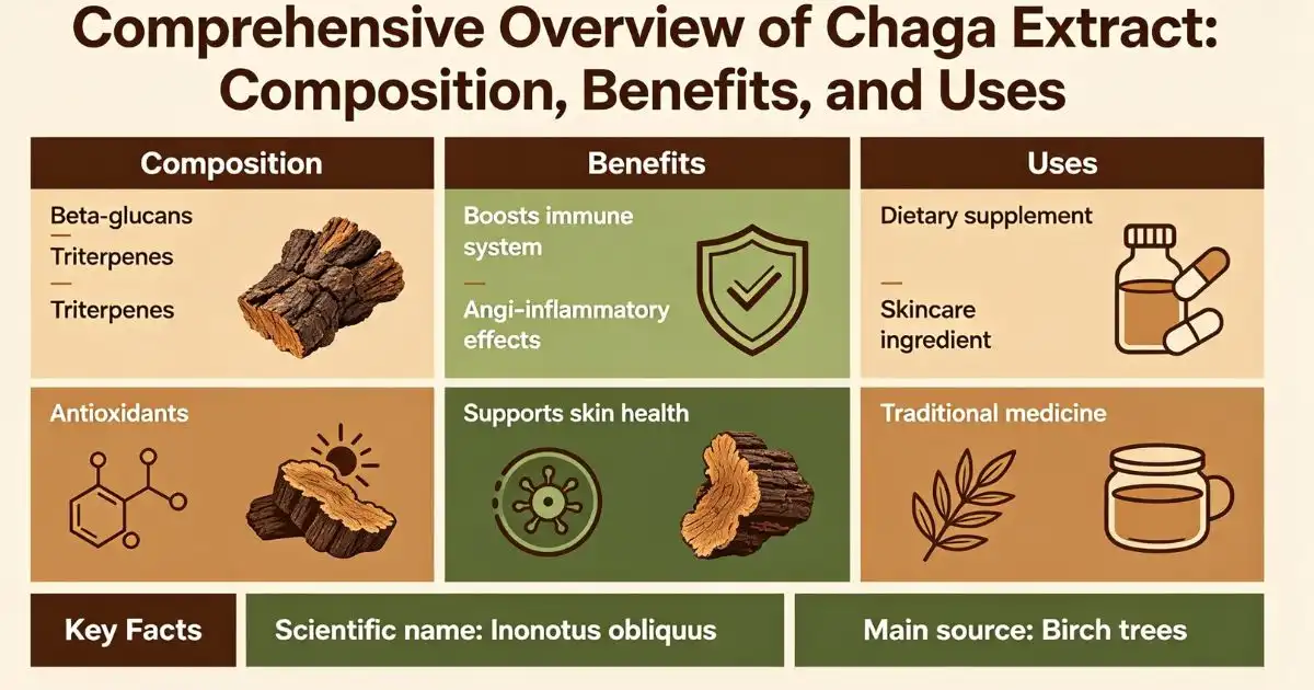 Comprehensive Overview of Chaga Extract Composition, Benefits, and Uses Comprehensive Overview of Chaga Extract Composition, Benefits, and Uses