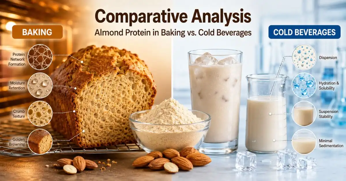 Comparative Analysis Almond Protein in Baking vs. Cold Beverages