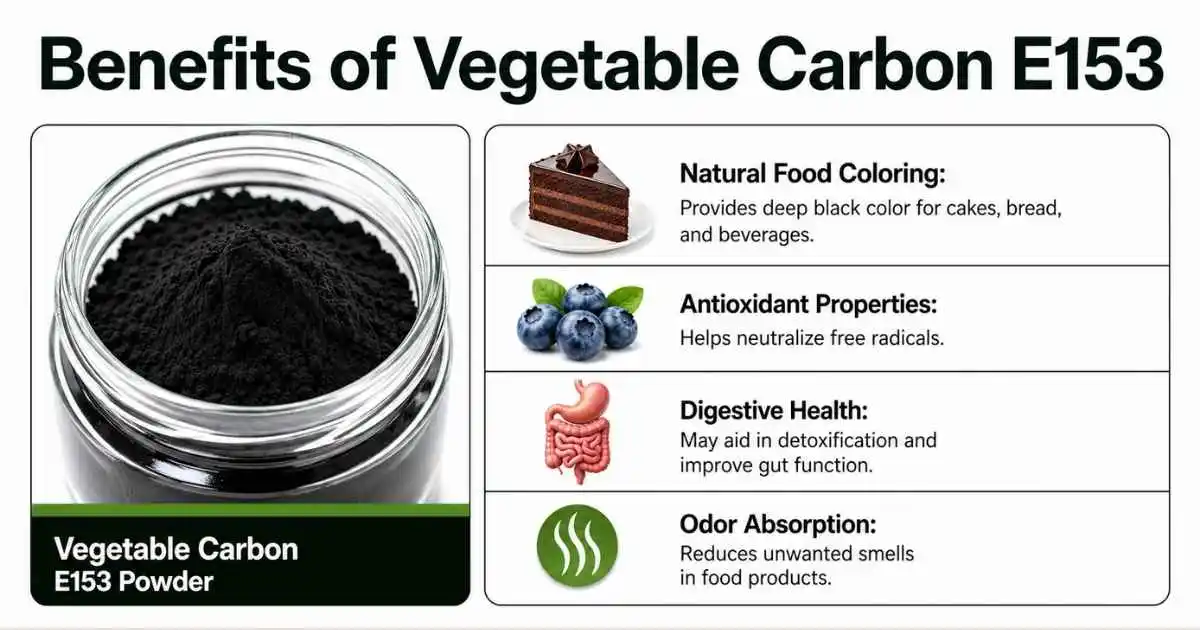 vegetable carbon E153 benefits