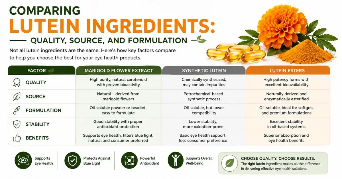 marigold flower lutein comparing