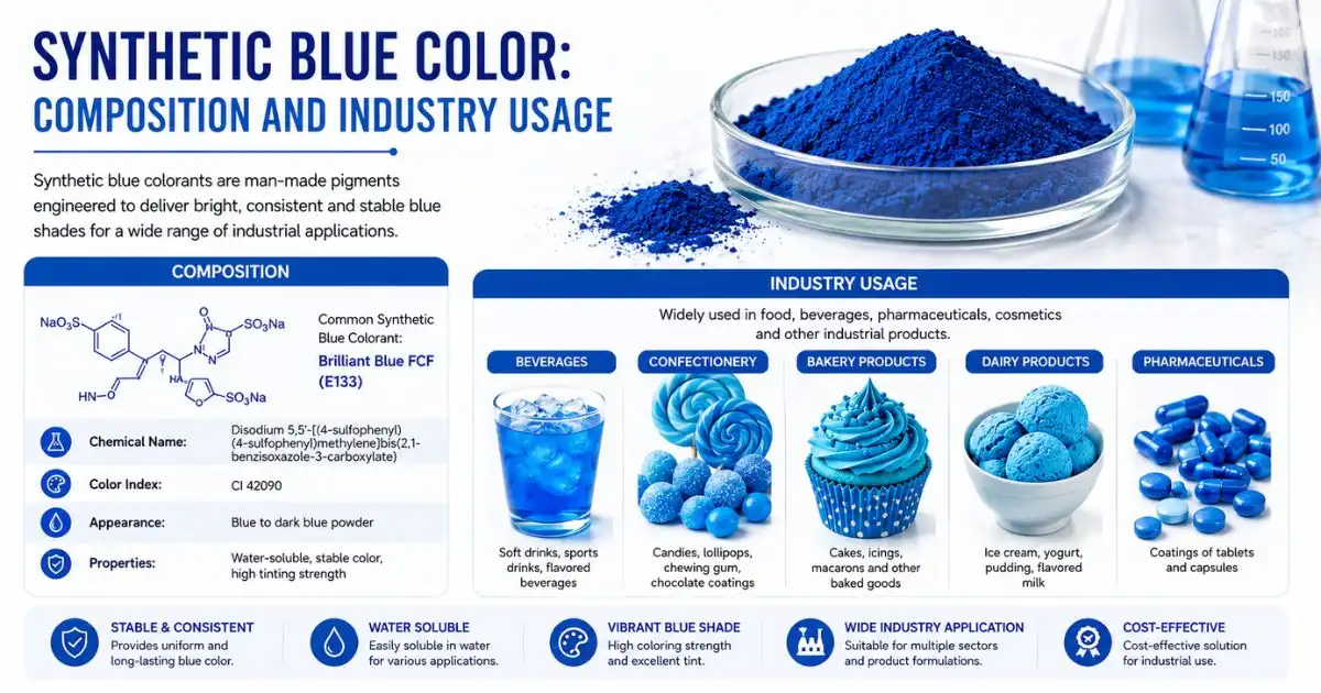 synthetic blue color