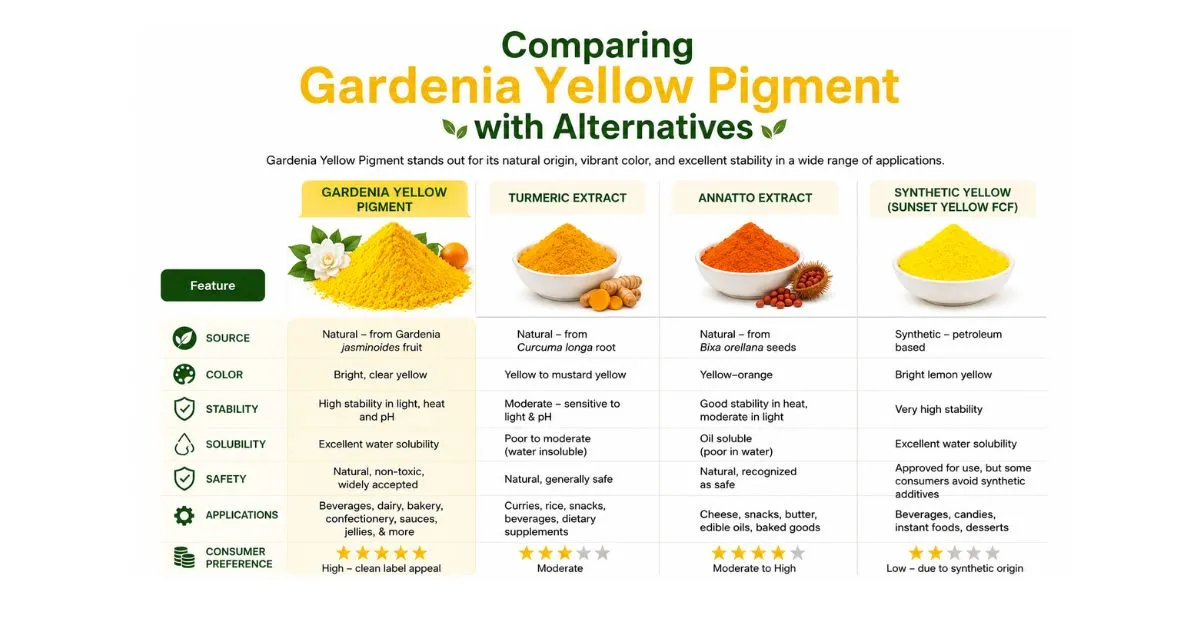 yellow pigment comparing