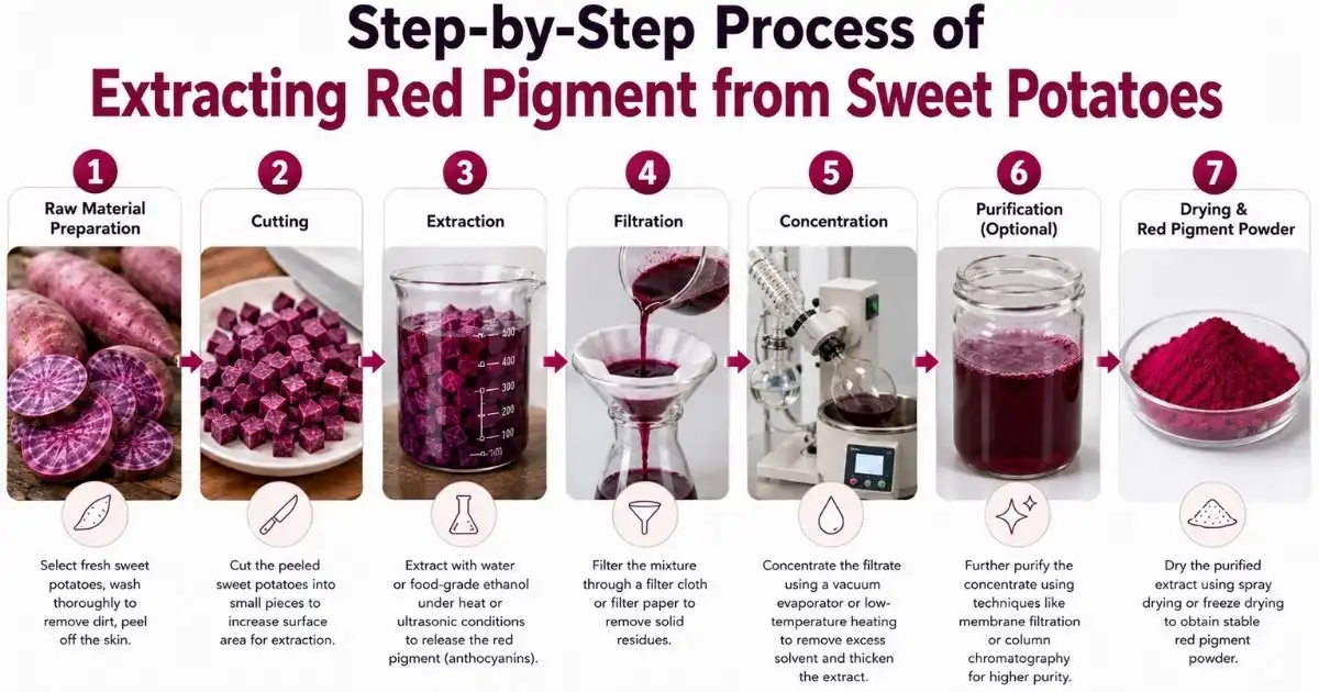 step by step red pigment