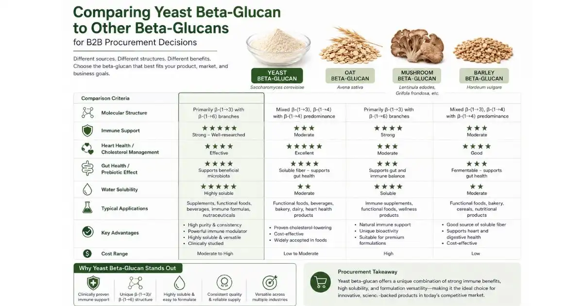 yeast beta glucan comparing
