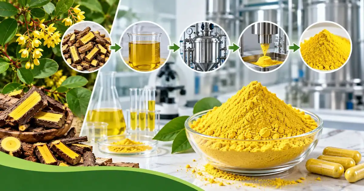 Berberine HCl Manufacturing Process Explained (1) Berberine HCl Manufacturing Process Explained (1)